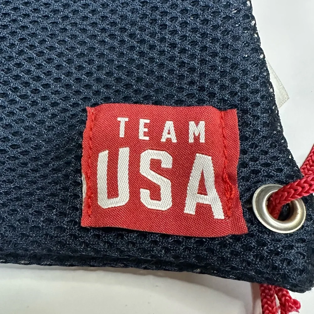 United Airlines Team USA Drawstring Mesh Bag Olympics Polaris Business Navy Blue